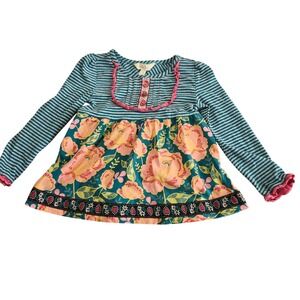 Matilda Jane Gallant Ruffle Back Mixed Print Cotton Tunic Once Upon A Time Sz‎ 2